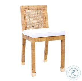 Amara White And Natural Rattan Dining Chair