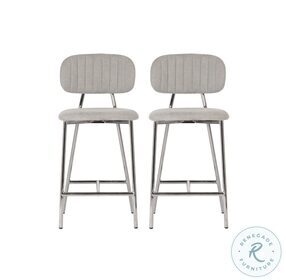 Ariana Grey Counter Height Stool with Silver Legs Set of 2