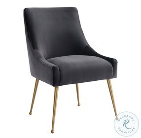 Beatrix Gray Velvet Side Chair