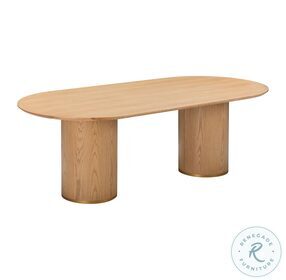 Brandy Natural Ash Wood Oval Dining Table