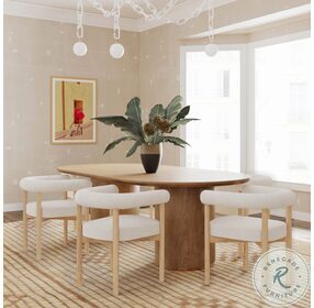 Brandy Natural Ash Wood Oval Dining Room Set