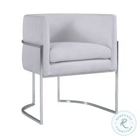 Giselle Grey Velvet Dining Chair with Silver Base by Inspire Me Home Decor
