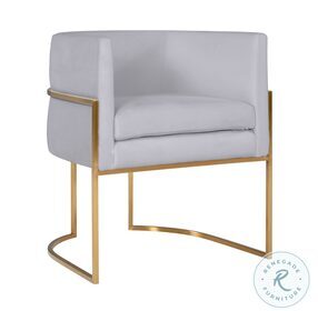 Giselle Grey Velvet Dining Chair with Gold Base by Inspire Me Home Decor