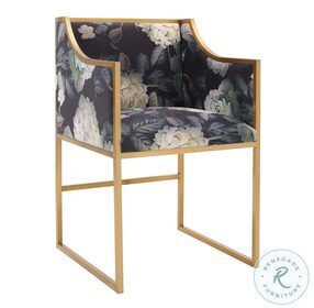Atara Floral Velvet Gold Chair