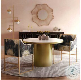 Alisin Marble Dining Room Set with Atara Chair