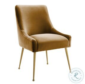 Beatrix Cognac Velvet Side Chair