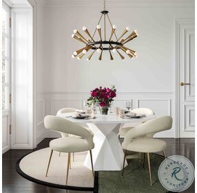 Iris White Glass Dining Room Set