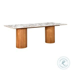 Tamara Ceramic And Natural Rectangular Dining Table