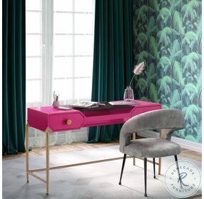 Bajo Pink Lacquer Home Office Set