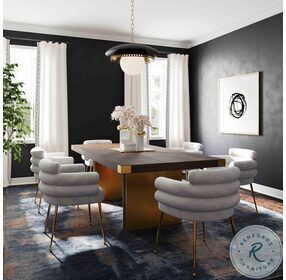 Selena Chocolate Brown Ash Dining Room Set with Dente Chairs