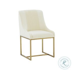 Lisa Cream Pleated Velvet Dining Chair