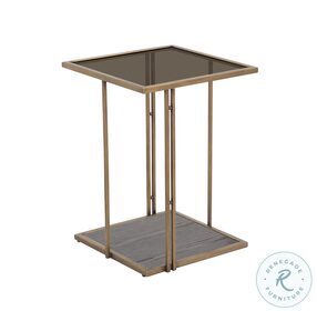 Emma Brown Ash And Gold Side Table By Inspire Me Home Decor