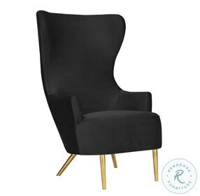 Julia Black Velvet Wingback Chair by Inspire Me Home Decor