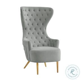Jezebel Grey Velvet Wingback Chair by Inspire Me Home Decor