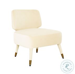 Athena Cream Velvet Accent Chair by Inspire Me Home Decor