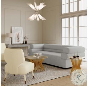 Elsa Light Grey Velvet Living Room Set