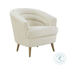 Jules Cream Velvet Accent Chair by Inspire Me Home Decor