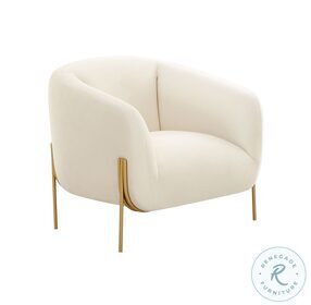Kandra Cream Velvet Accent Chair by Inspire Me Home Decor