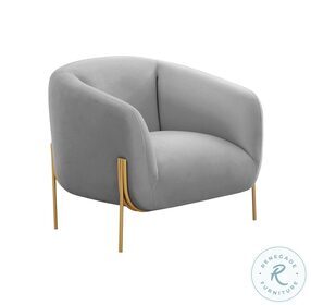 Kandra Grey Velvet Accent Chair by Inspire Me Home Decor
