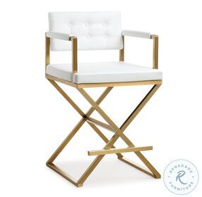 Director White Gold Steel Counter Height Stool