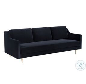 Milan Black Velvet Sofa