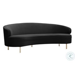 Baila Black Velvet Sofa