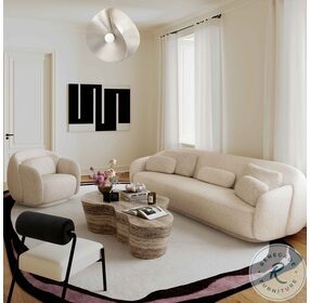Misty Cream Boucle Living Room Set
