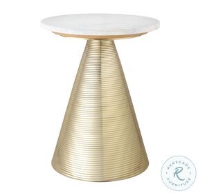 Tempo Marble Gold and White Side Table