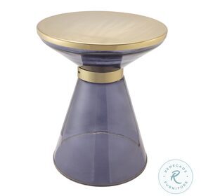 Coral Blue and Gold Side Table