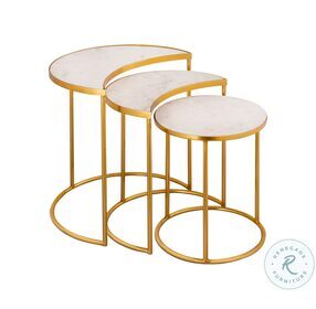 Crescent Gold Nesting Table by Inspire Me Home Decor Set Of 3