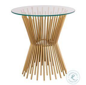Grace Gold Glass Side Table by Inspire Me Home Decor