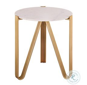 Aya Gold Marble Side Table by Inspire Me Home Decor