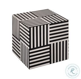 Cube Black And White Side Table