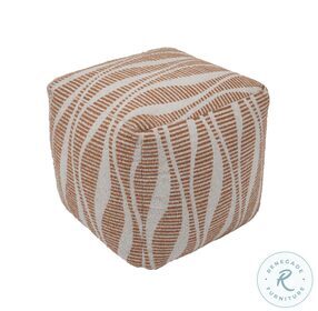Ember Cream And Natural Woven Pouf
