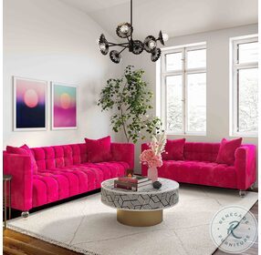Bea Pink Velvet Living Room Set