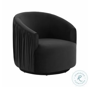 London Black Pleated Swivel Chair