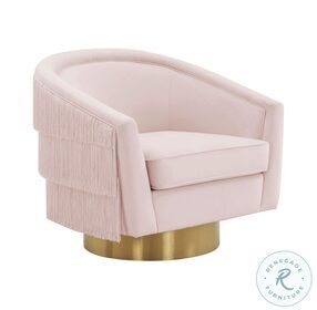 Flapper Blush Velvet Swivel Chair