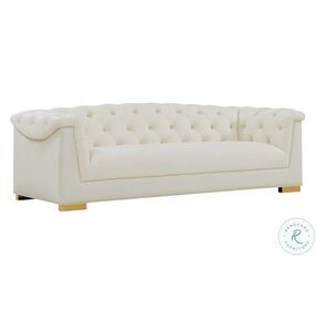 Farah Cream Velvet Sofa by Inspire Me Home Decor