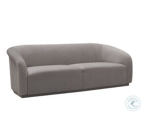 Yara Pleated Grey Velvet Sofa by Inspire Me Home Decor