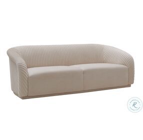 Yara Pleated Beige Velvet Sofa by Inspire Me Home Decor