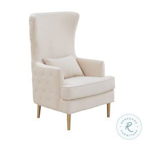 Alina Cream Tall Tufting Wingback Chair by Inspire Me Home Decor
