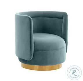 Remy Bluestone Velvet Swivel Chair