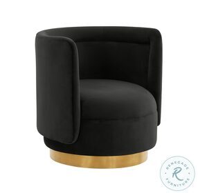 Remy Black Velvet Swivel Chair