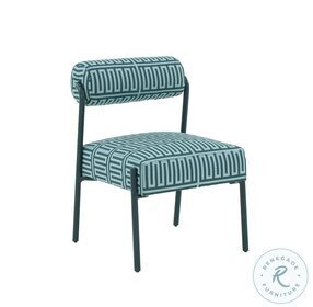 Jolene Green Patterned Linen Accent Chair