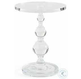 TRA-ACCTAB-005 All Clear Acrylic Pedestal Round Side Table