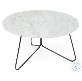 Tracy White Marble Top 30" Cocktail Table