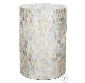Ariel Multi And Blue Square Mosaic Round Stool