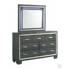 Kenzie Gray 7 Drawer Dresser With Mirror