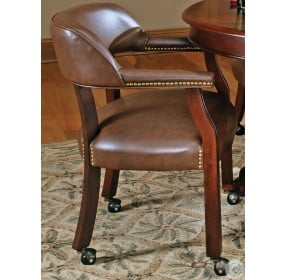 Tournament Brown Vinyl Arm Chair