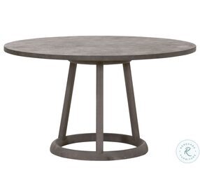 Turner Dark Smoke Oak And Black Patterned Concrete 54" Round Dining Table